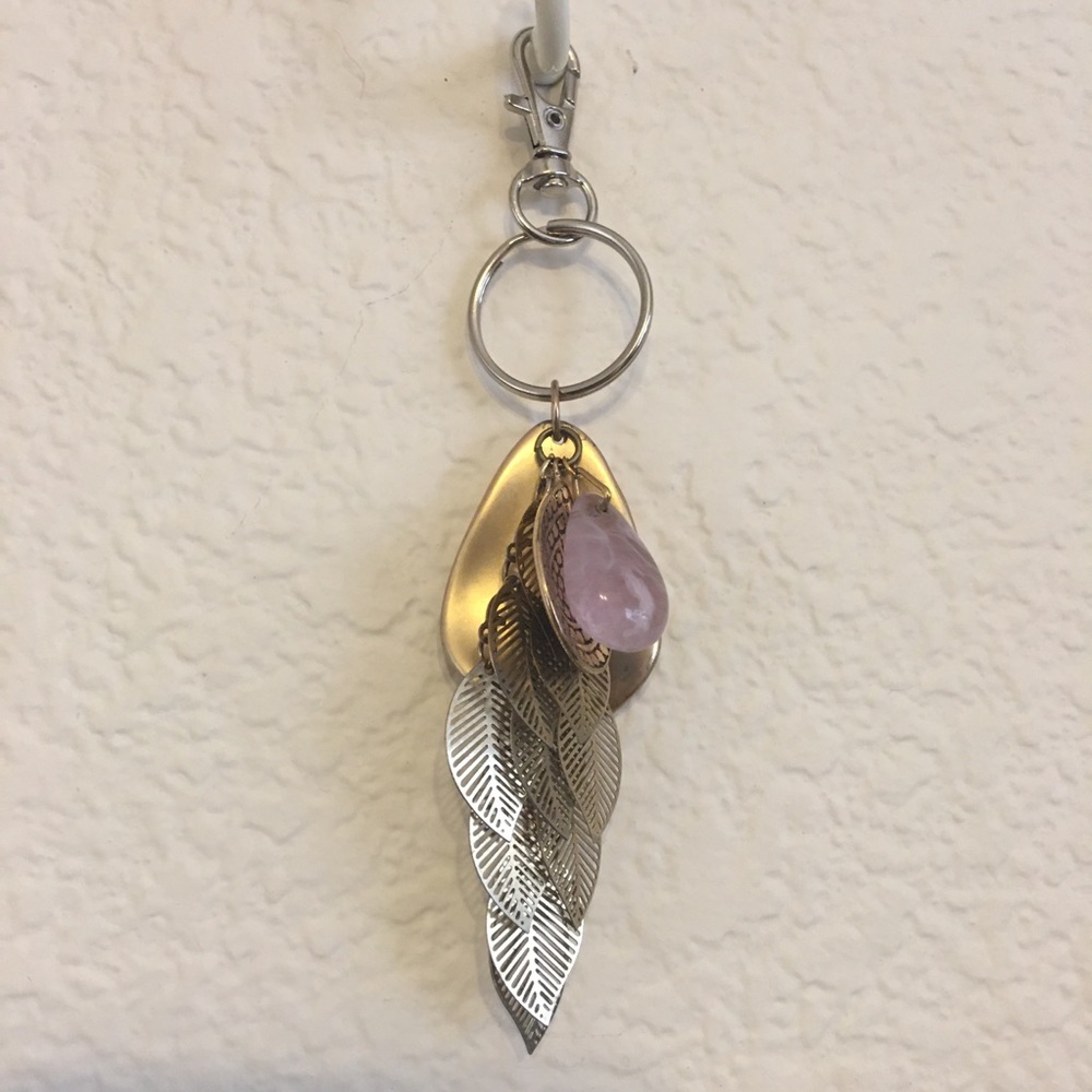Vintage repurpose salvaged estate gem keychain